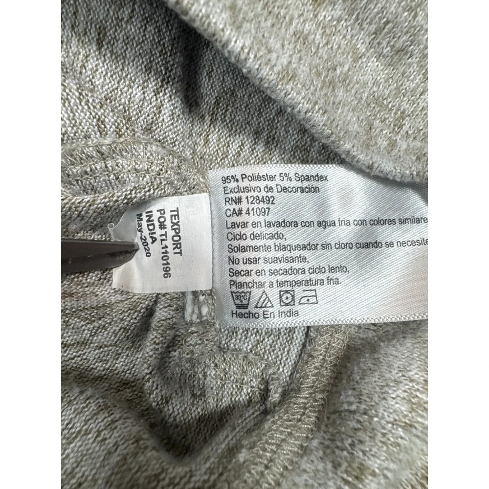 Greg‎ Norman Mens Large Quarter Zip Pullover Sweater Oatmeal Beige Elbow Patches